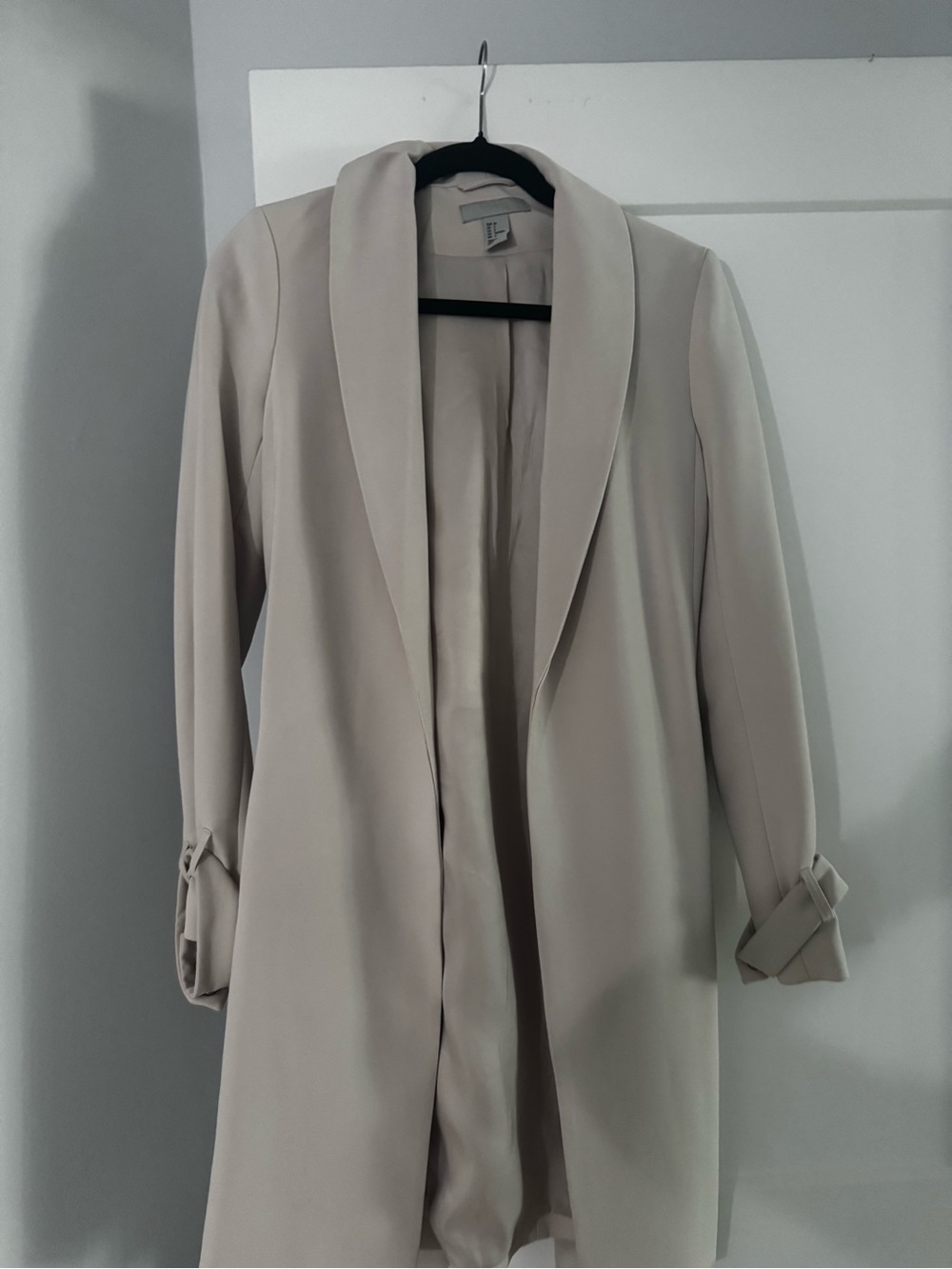 H&M Light Beige Open-Front Trench Coat